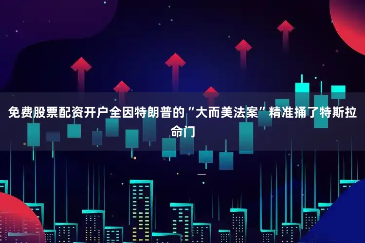 免费股票配资开户全因特朗普的“大而美法案”精准捅了特斯拉命门